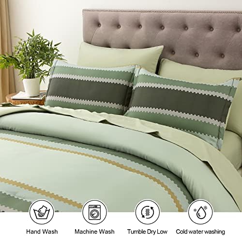 Шарени одеяла MMCLL размер Queen-Size, Зелена легло в леглото от 7 теми, Леки Комплекти, Одеяла с чаршафи и възглавници, Комплект