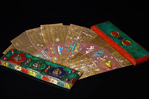 9Колекция Тибетски Храм на Старо Дърво с Цветна трассировочная Мозайка Тюркоаз Трите Съкровища-Буда Писанието Воспевающая