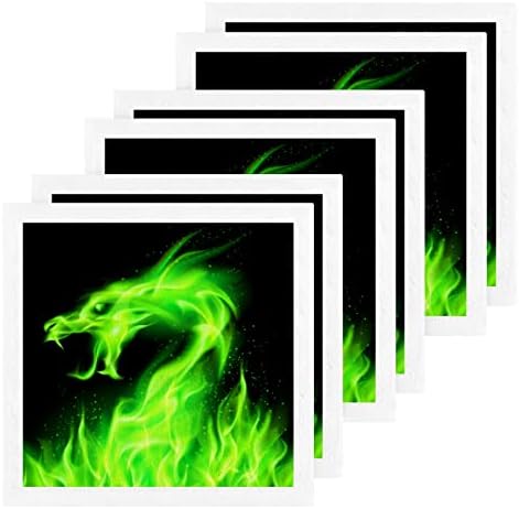 Kigai 6 Опаковки Мочалок Green Dragon Fire – Меки Кърпи За лице, За фитнес, Хотелски и спа качество, Кърпи за Многократна употреба
