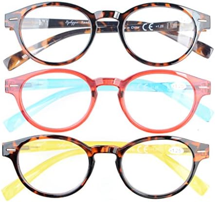 Дамски Очила за четене Eyekepper, 3 опаковки, С удобна кутия пролетта дужками, Класически Стилен през Цялата гледка