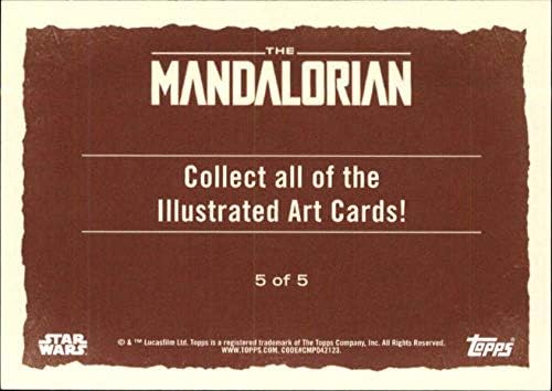 2020 Начело The Mandalorian Journey of the Child Илюстрирани Зелена 5 Търговска картичка The Illustrated Child Бейби Йод Междузвездни