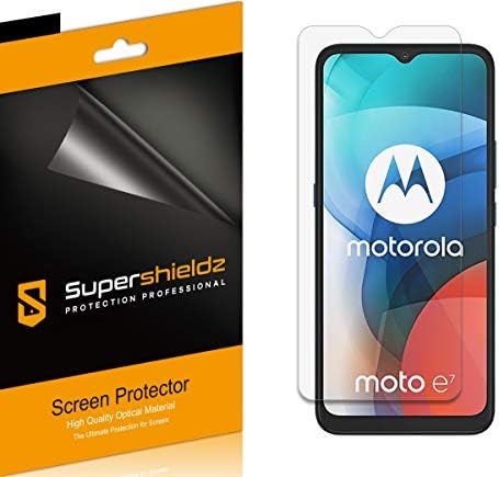 (6 опаковки) Защитно фолио Supershieldz, предназначена за Motorola Moto E7 и Мото E7 Plus, с прозрачен екран с висока разделителна способност (PET)