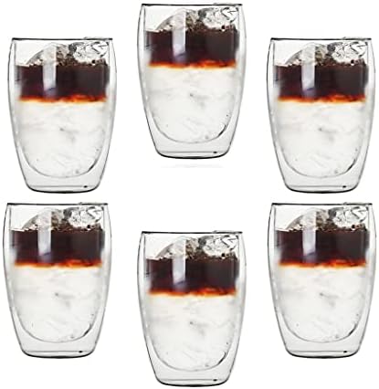 XXXDXDP 350 МЛ Стъклена Чаша С Двойни Стени Прозрачна Чаша за Чаени Напитки, Ръчно изработени Мини-Чаша За Уиски и Чашата