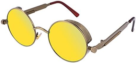 Ефектен Ретро Готически Слънчеви Очила в стил Steampunk В Кръгла Метална Рамка, Вдъхновена от пънк-и Кръг, Сенки За Мъже B1857