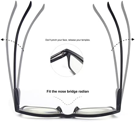 tide Оптични Очила за четене от 2 теми за Мъже и жени, Сини Светозащитные Очила, Леко устройство за четене на Компютърни игри с Антирефлексно покритие (Черно/Leapord 2,5 дио