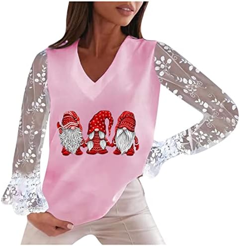 Грозен Коледен Пуловер Женски Нова Година 2023 Забавно Сладко Тениска с принтом Winedeer, Hoody с кръгло деколте, Елегантен