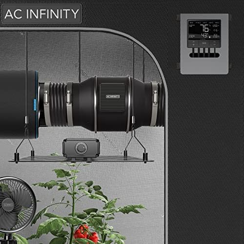 AC Infinity CLOUDLINE Т8, Безшумен с 8-инчов Вграден Канален вентилатор с регулатор на температурата и влажността,