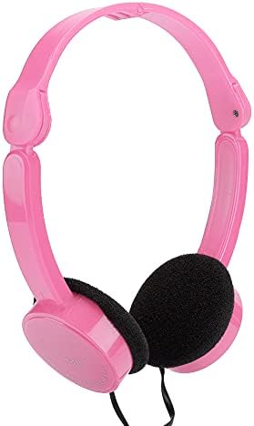 Qiilu Headset Слушалки Abs Сгъваема Жичен стерео слушалки Детски Слушалки с микрофон за смартфон Таблет (Розов)