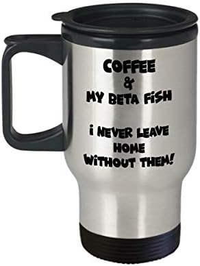 Пътна чаша Beta Fish - Забавна и хубава Чаша за чай и кафе Е идеален за пътуване и подаръци