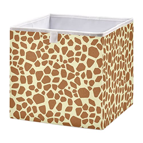 Африканска Кафява кошница за съхранение на кубчета с принтом Жираф, Сгъваеми кутии за съхранение, Водоустойчив кош за
