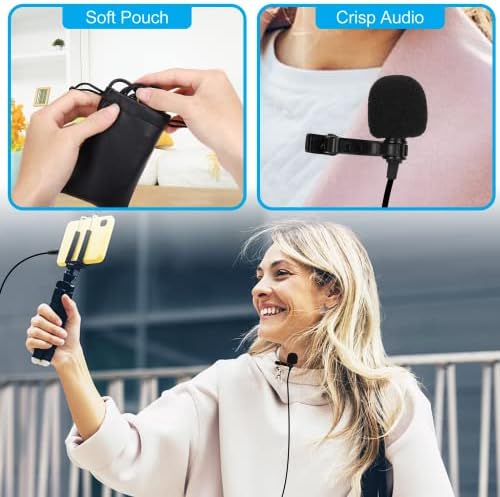 Петличный микрофона на ревера на професионален клас за YU Yureka Black е Съвместима с мобилен телефон iPhone или камера За блогове, видео запис ASMR, Малък микрофон за ризи със