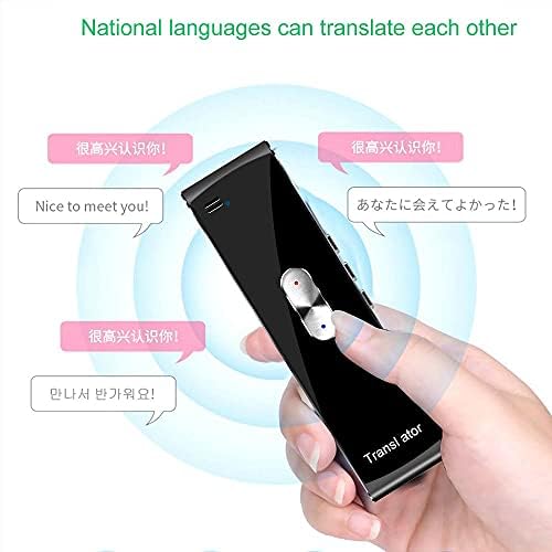 Дебел Преносим Мини-умен преводач на 70 езика, Двустранно приложение за незабавни за гласов превод в реално време (Цвят: