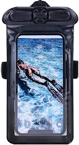 Калъф за телефон Vaxson Черно, Съвместим с водоустойчив калъф Swissphone BOSS 915 Dry Bag [Без защитно фолио за екрана]