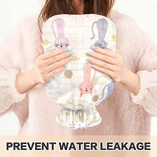Бутилки с гореща вода с Капак Cartoony Котка Чанта за Топла Вода за Облекчаване на Болки, Менструални Спазми, Греющий