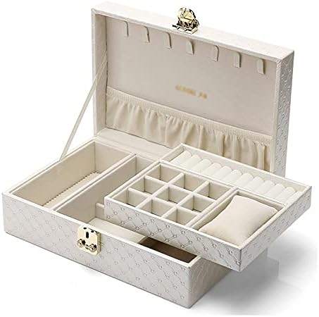 Кутия за Съхранение на Бижута Двупластова Ковчег от Изкуствена Кожа, Органайзер, Дисплей, Калъф За Съхранение с
