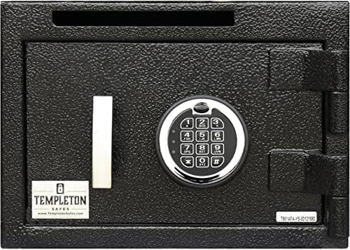 Templeton Сейфове Компактен Депозитар сейф с електронен Код за влизане с много клавиатура и резервния ключ, Черен, капацитет 57 куб. фута