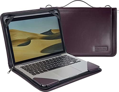 Калъф-месинджър за лаптоп Broonel от лилава кожа, Съвместими с Google Pixelbook