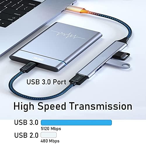 USB-хъб, Алуминиев, 4-в-1 USB 3.0 Хъб с 1 порт USB 3.0 и 3 Порта USB 2.0 USB Сплитер Многопортовый удължителен