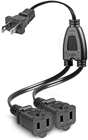 Удължителен кабел с разветвителем VSEER от 1 до 2 мрежов кабел ac САЩ с 2 контакти SPT-2 18AWG 10A/125 В, с 2 розетки на удължени