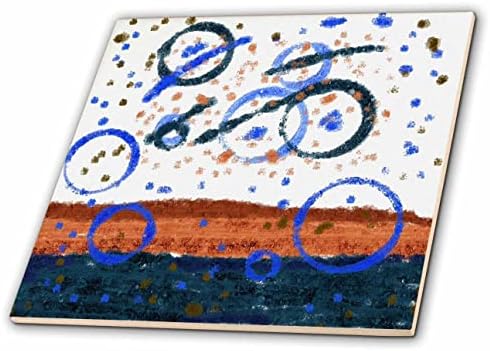 Триизмерен образ на съвременната просторна картини цвят на синя ръжда и тюркоаз - Tiles (ct_356195_1)