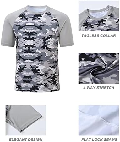Мъжки Ризи за гмуркане с Къс ръкав, Ризи за защита От Акне UPF 50 +, Слънчеви бързо съхнещи Тениски, Спортни Потници