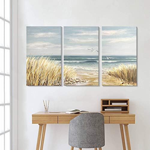 Галерия Харди Абстрактна Плажната живопис Стенно изкуство: Работа на брега на морето, Ръчно Рисувани, Крайбрежната