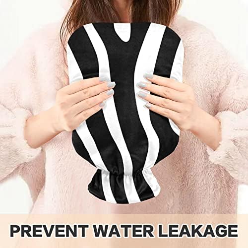 Бутилки с гореща вода с Капак Черно-Бял Пакет за топла Вода Zebra за Облекчаване на болки, Менструални Спазми,