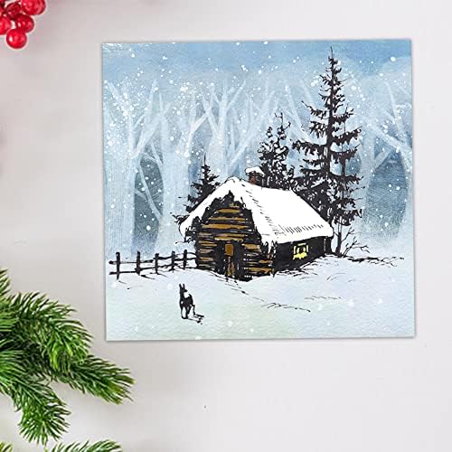 ALIBBON Весел Коледен Снежна Къща Прозрачни Печати за Направата на Картички и украси за Албуми Коледа Лосове