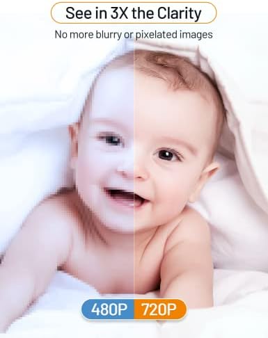 Следи бебето UKSUP -Видеоняня с резолюция 720P 5 HD с камера и звук, автоматичното намаляване на шума, 4-кратно