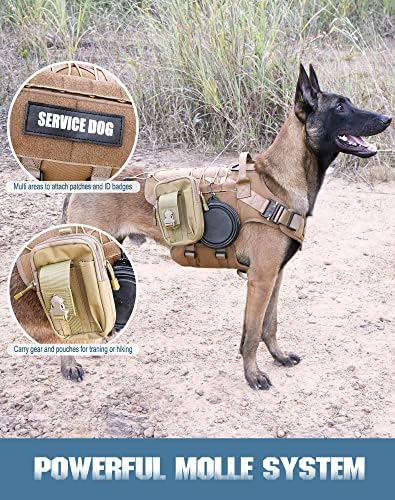 Тактическа шлейка за кучета PETNANNY - 2 Метални Катарами, Служебен Жилетка за кучета, Шлейка за големи Средни Кучета,