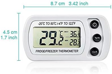 XJJZS Дигитален Термометър за хладилник, Голям LCD дисплей, Термометър за фризера с магнитна заден панел, без излишни