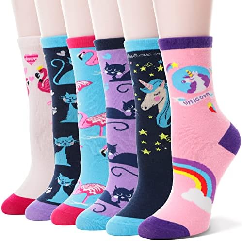 Детски Памучни Чорапи За Момичета, Меки Нови Чорапи С Мил Любимец На Модел, 6 Двойки