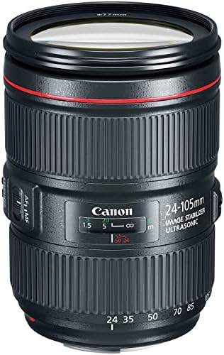 Обектив Canon EF 24-105 mm f /4L is II USM с Луксозен раница + Монопод + Комплект аксесоари (дръжка за обектив в комплект с филтри и още много други)