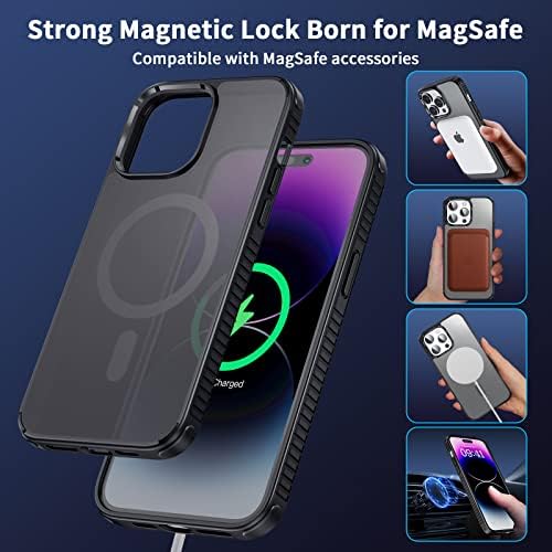 Магнитен калъф Facweek за iPhone 14 Pro Max, [Съвместим с MagSafe] Матово делото, Ултратънък Нескользящий устойчив