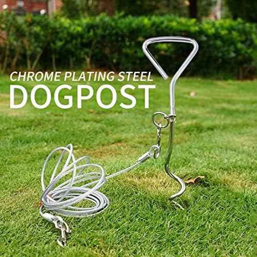 Привязной Брой за домашни кучета и кабел с дължина 16 метра за двора на Къмпинг на открито, Здрава Каишка за Двора