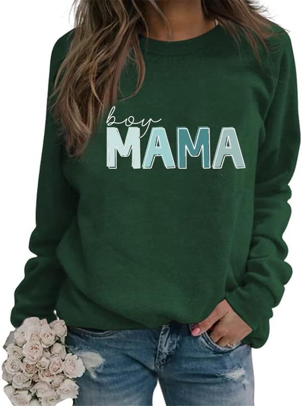Hoody за майките на Момчета, Дамски Пуловер с дълъг ръкав и Писмото Принтом, Hoody за Мама, ден за ден Без Есенен Пуловер