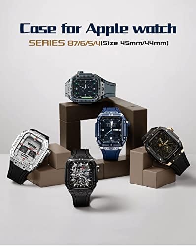 CNHKAU Керамичен Комплект за подобряване на каишка за Apple Watch Band 45 мм 44 мм, Стоманена Каишка за iwatch Серия 7 6 5