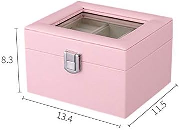 MJCSNH Прозрачна Двупластова Кутия За съхранение на бижута С отворен Капак, Лесна Нова Многофункционална Ковчег за бижута с
