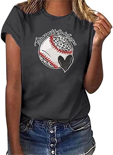 Женска Тениска с Къс ръкав и кръгло деколте, и Бейзболни Топки, Сладки Тениски С Графичен Дизайн, Летен Потник, Блуза
