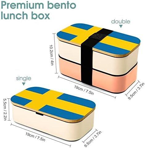 Кутия за Обяд Bento с Флага на Швеция Херметични Контейнери за храна Bento Box с 2 Отделения за Пикник в Офиса