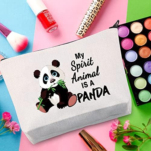WZMPA Косметичка на тема Панди Подарък Любовник Панди My Spirit Animal - Чанта за грим с цип с изображение на Панда