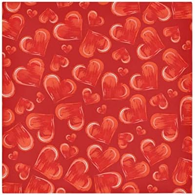 Червено Сърце Валентин Тъканно Кърпа, Салфетки за Маса за Хранене Миещи Полиестер Кърпички за Банкет на Сватбени