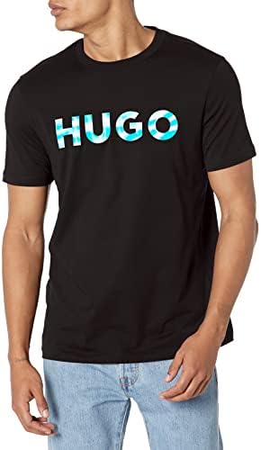 Мъжки Памучни тениски с 3D Лого Waterprint с къс ръкав HUGO