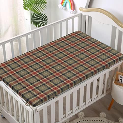 Кухненски Кърпи за детски легла в една клетка, Преносим мини-Кърпи за яслите, Ултра Мек Материал - чудесно за стая на момче или момиче, или на детето, 24 x 38, светло Кафя