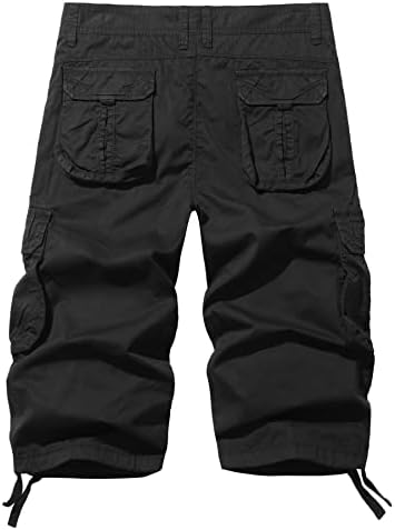Мъжки къси панталони-карго AOYOG От памук 3/4 Свободно Намаляване на Под Коляното, Панталони-карго-Капри