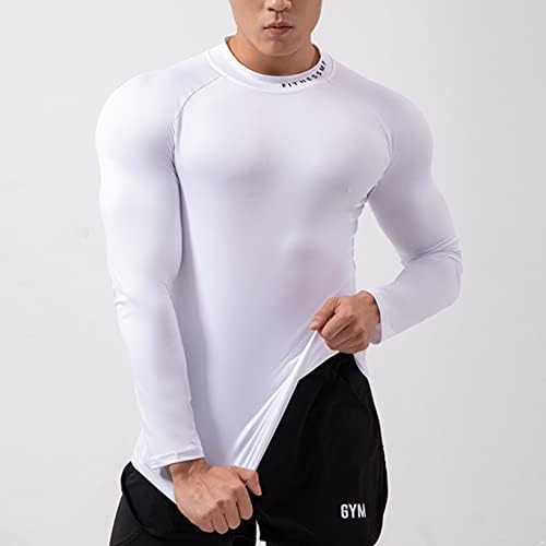 Kaerm Мъжки Компресия Ризи UPF 50+ с дълъг ръкав Dry Fit За тренировки, Спортни Ризи За Фитнес зала, Основен Слой, Мускулен