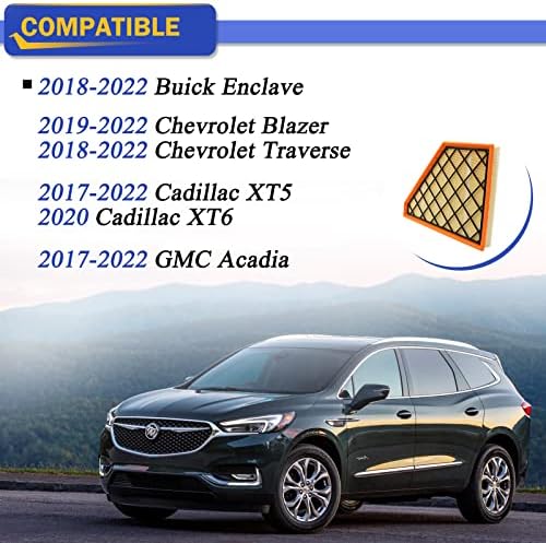 Комплект въздушни филтри на двигателя за 2017-2022 GMC Acadia/2018-2022 Buick Enclave/2018-2022 Chevy Traverse/2019-2022