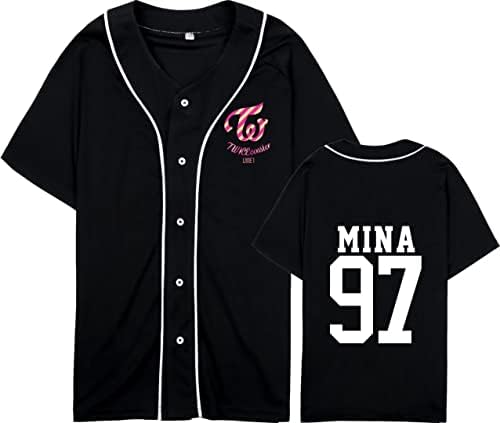 DHSPKN Kpop два Пъти Бейзболна Майк Tzuyu Mina Momo Sana, Риза в стил хип-Хоп с V-образно деколте