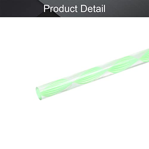 Изберете Зелена Усукана Линия Акрилни Кръгла Пръчка Стандартен Допуск Плексиглас Лесен за DIY Диаметър 12 мм,