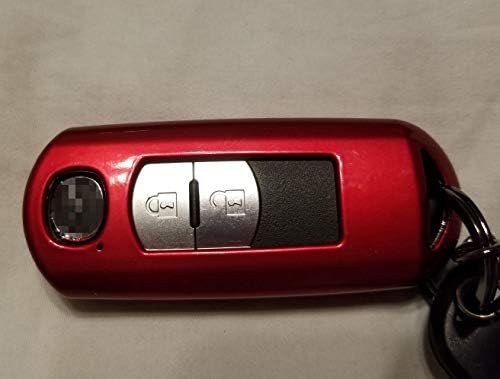 iJDMTOY (1) Точно годни лъскава метална червено корпуса Smart Remote Key Fob, съвместим с Mazda 2 3 5 6 CX-3 CX-5